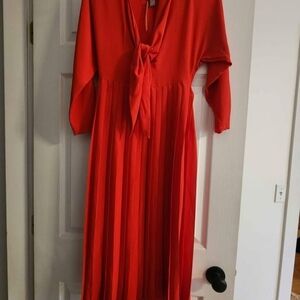 ASOS Red Bishop Sleeve Cowl Neck Sundress